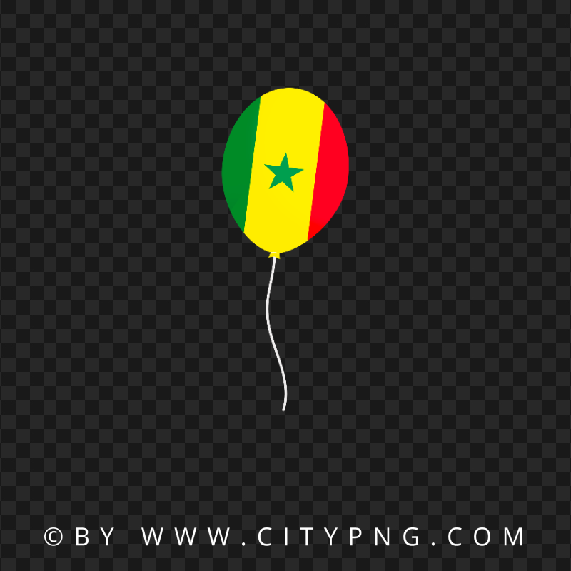 Senegal Flag Balloon PNG Image