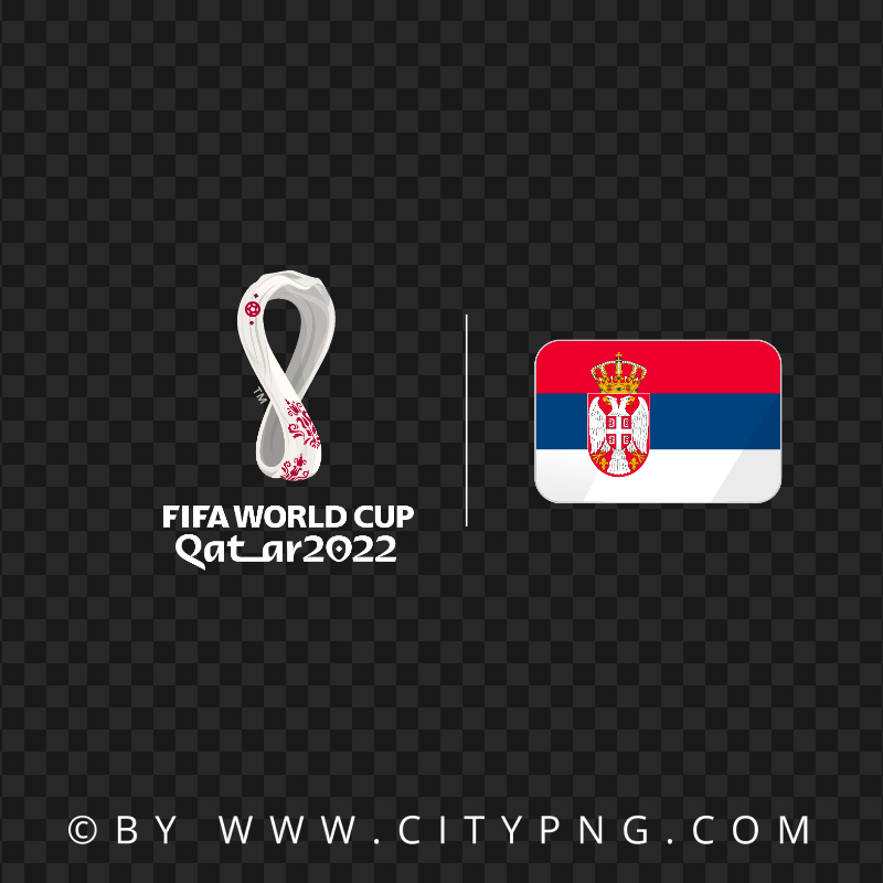 Serbia Flag With Fifa Qatar 2022 World Cup Logo PNG