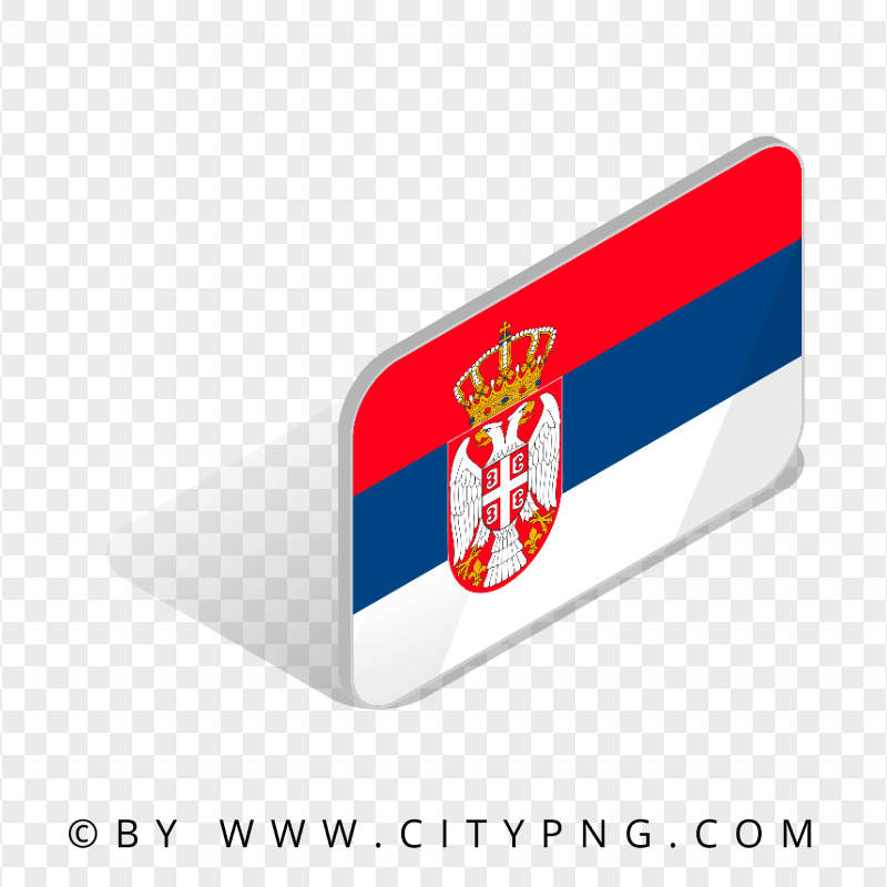 Serbia Isometric 3D Flag Icon HD Transparent PNG