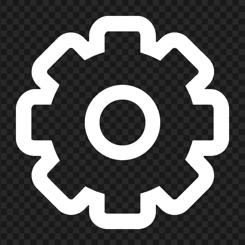 Settings White Outline Icon Download PNG