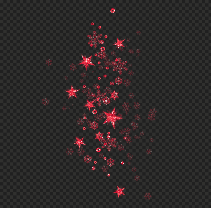 Shine Falling Red Stars Effect FREE PNG