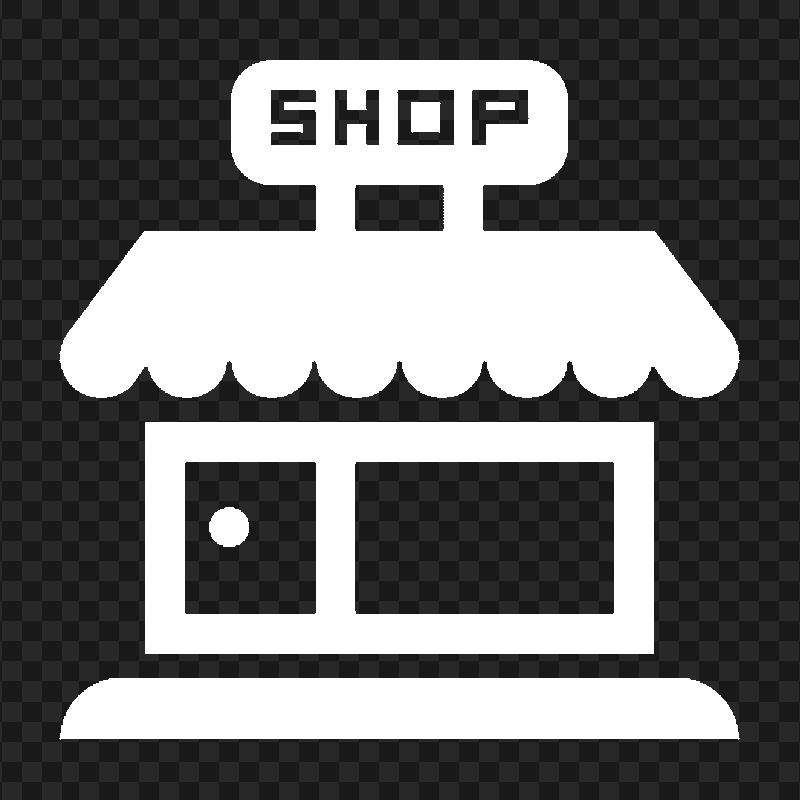 Shop Market Store White Icon PNG