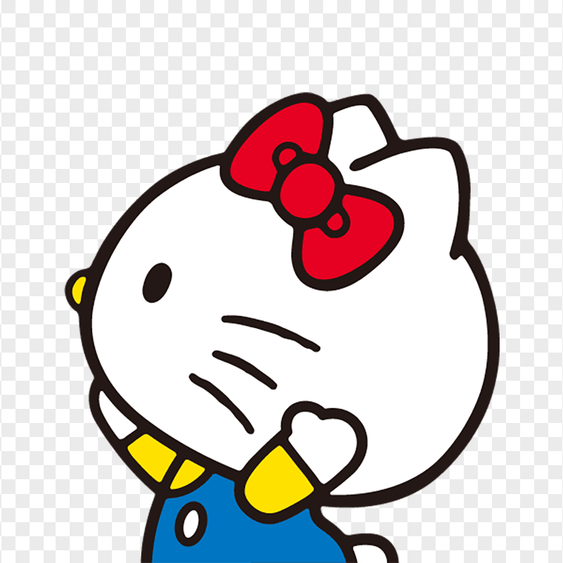 Fancy Hello Kitty Face with Glasses Transparent Background | Citypng