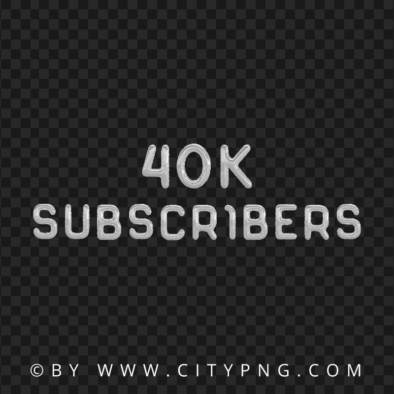 Silver 40K Balloons Subscribers Youtube Social Media PNG