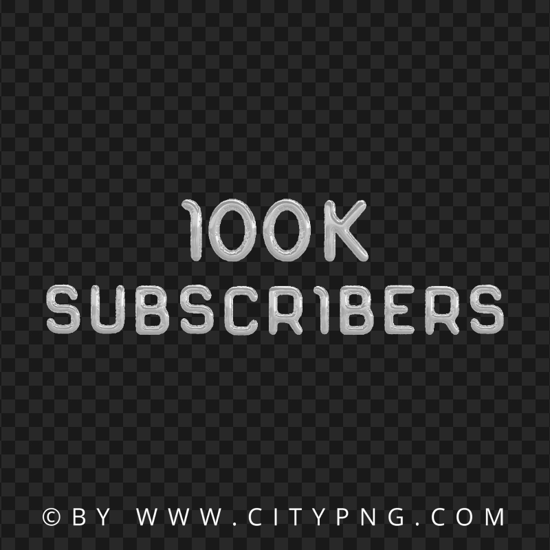 Silver Balloons 100K Subscribers Youtube PNG