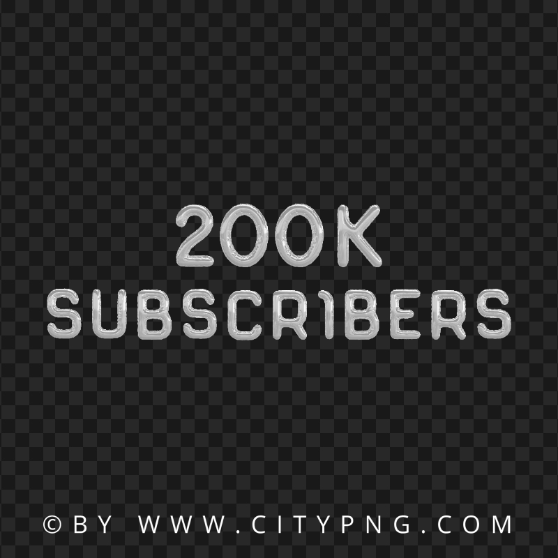 Silver Balloons 200K Youtube Subscribers Image PNG