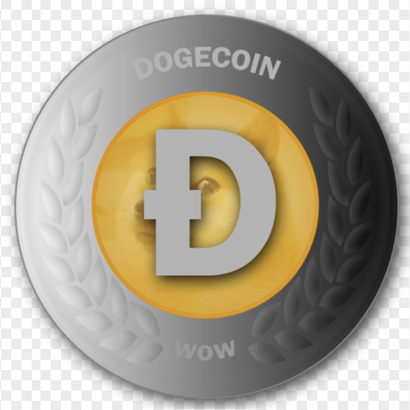 Silver Dogecoin Coin PNG