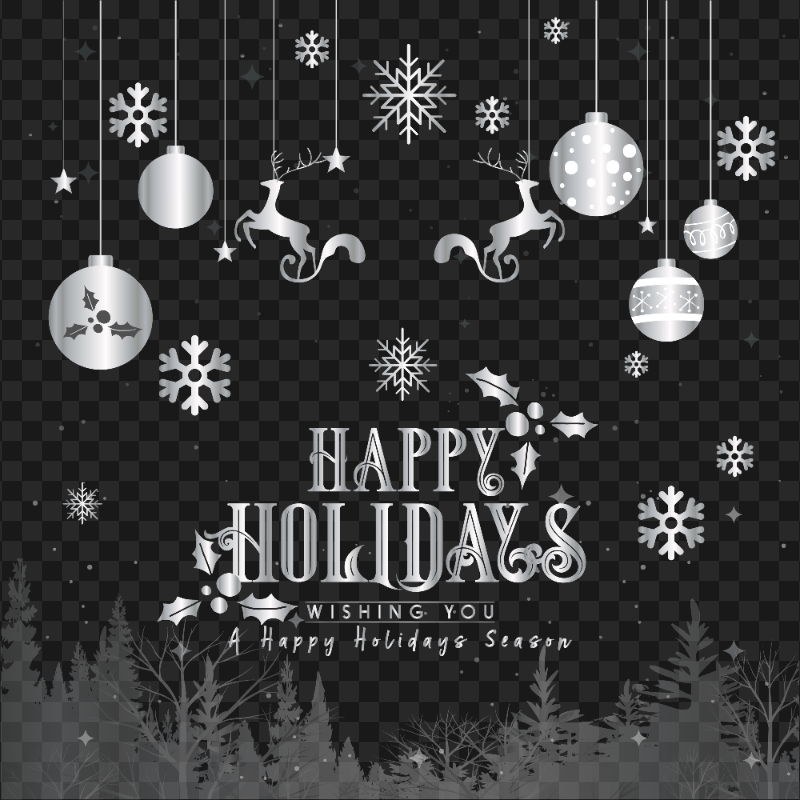 Silver Happy New Year Holiday Illustration PNG IMG