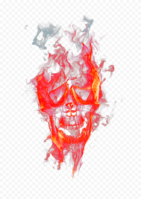 Skull Red Fire With Smoke HD Transparent PNG