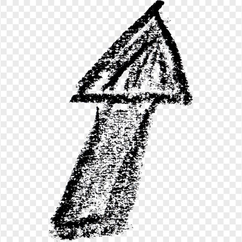Slant Arrow Point Up Right Sketch Chalk Style
