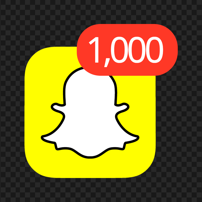 Snapchat Square App Icon With 1000 Notifications