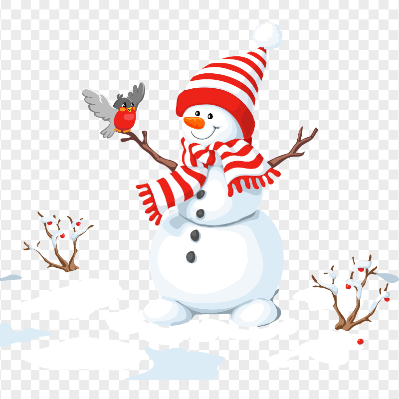 Snowman Xmas Christmas Character Cartoon Illustration