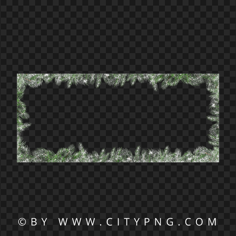 Snowy Pine Branches Frame PNG Image