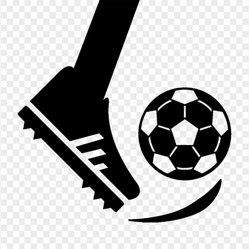 Soccer Ball On Foot Black Icon Silhouette FREE PNG