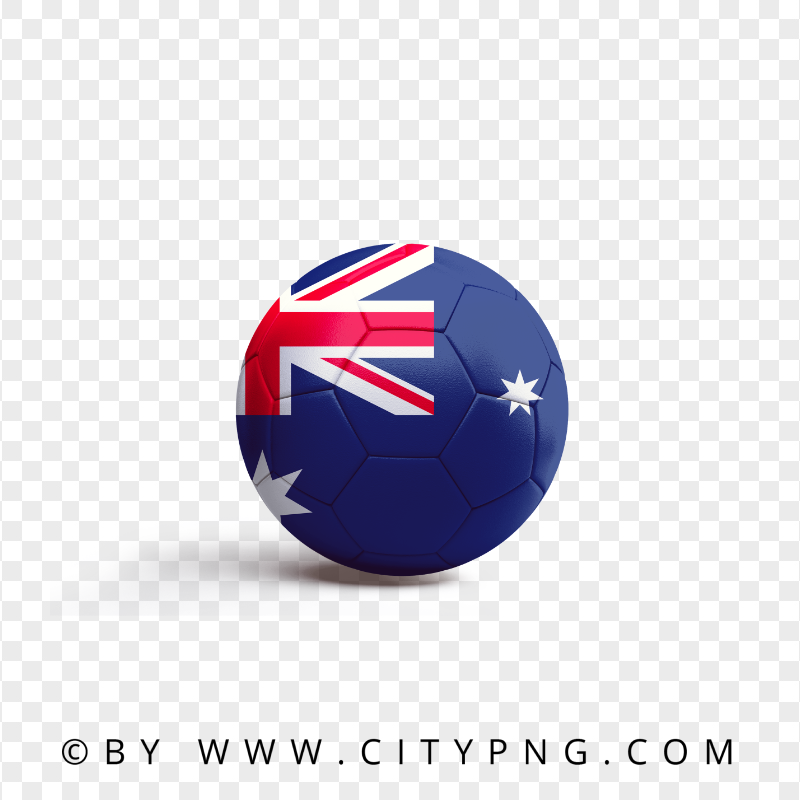 Soccer Ball With Australia Flag PNG Image