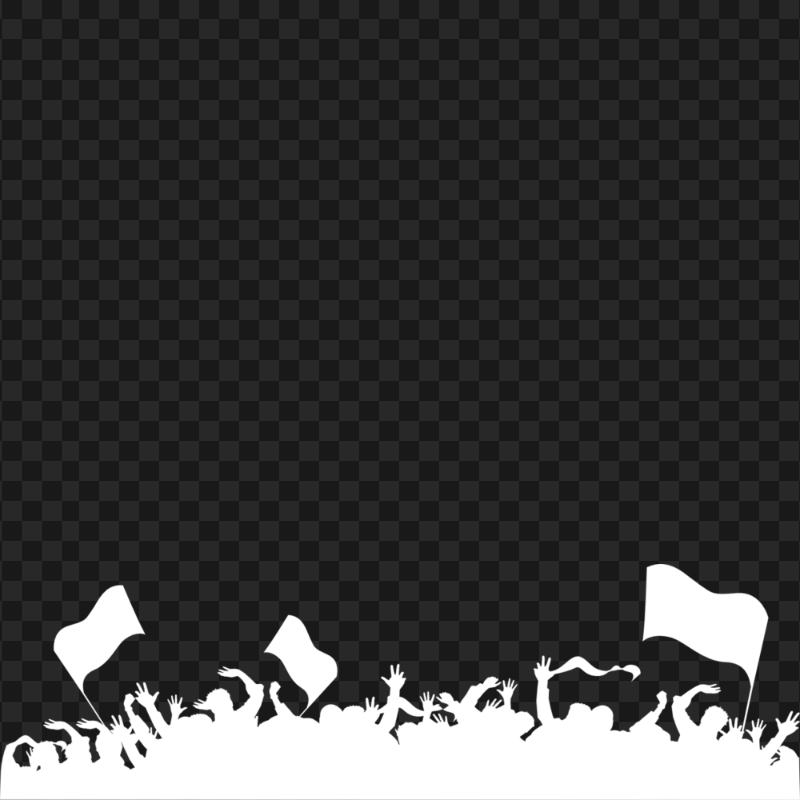 Soccer Sport Fans Stadium White Silhouette PNG Image