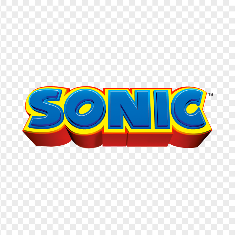 Sonic 3D Logo Word Art HD PNG