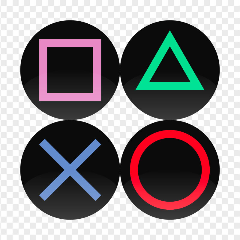 Sony PlayStation Controller Buttons Icons HD PNG