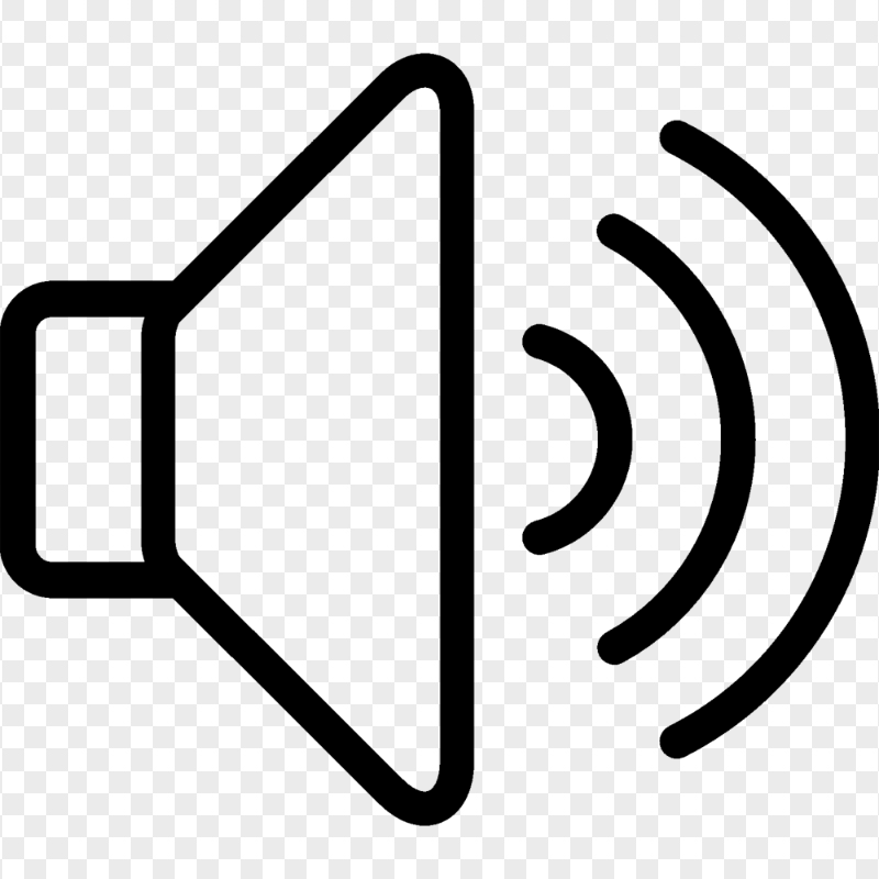 Sound Speaker Outline Black Icon HD PNG