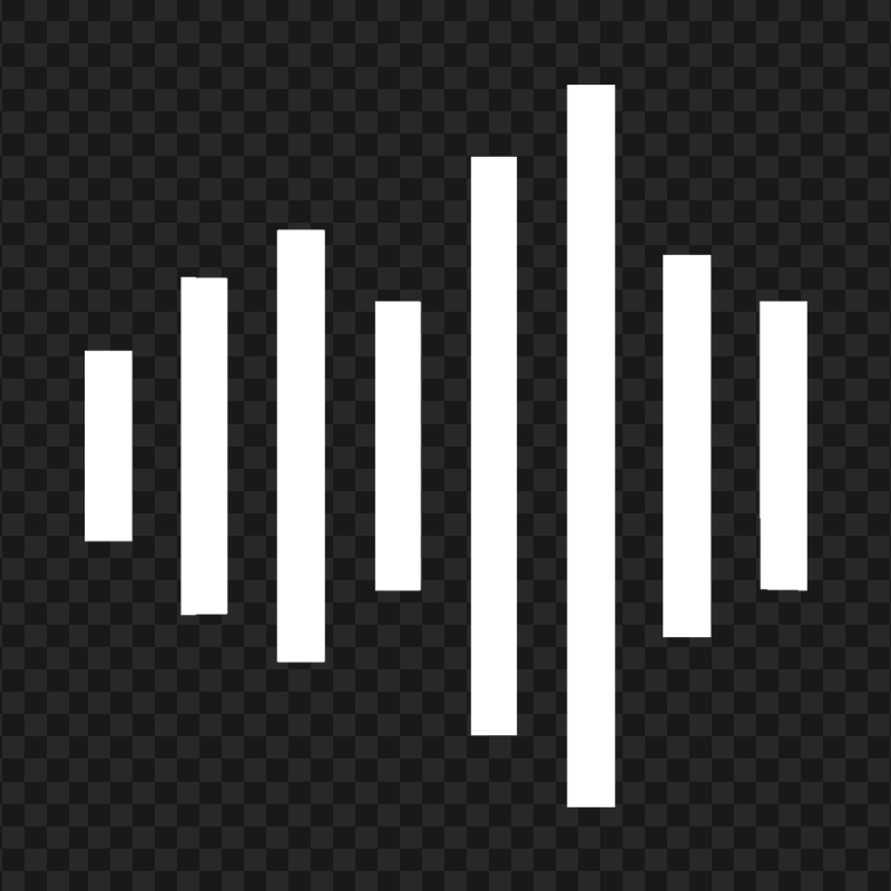 Sound Wave White Icon HD PNG
