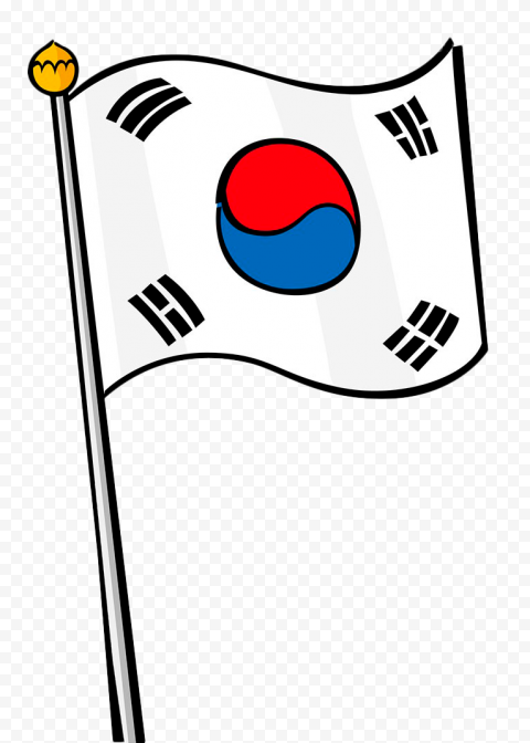 South Korea Clipart Flag Pole PNG | Citypng