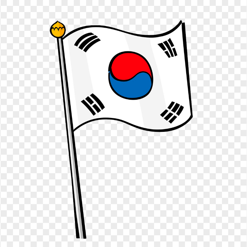 South Korea Clipart Flag Pole PNG