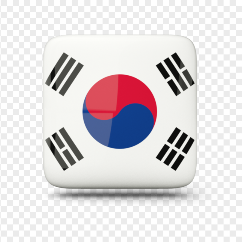 South Korea Glossy Square Flag Icon
