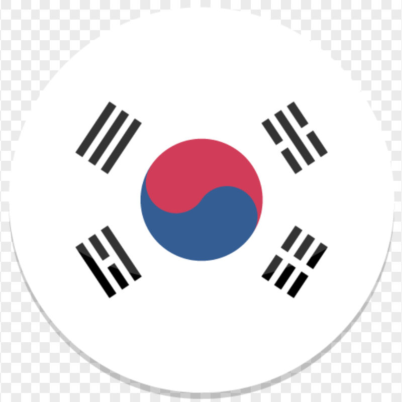 South Korea Round Flag Icon PNG