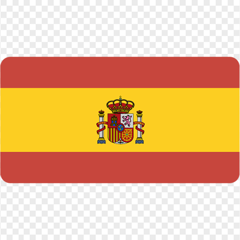 Spain Flag Banner Vector Icon PNG