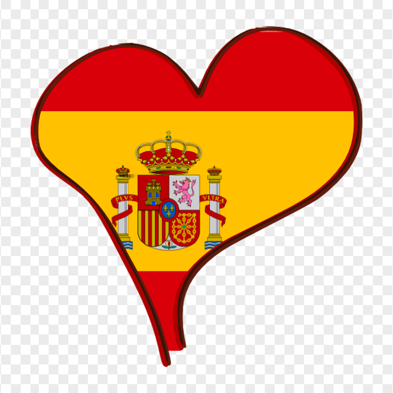 Spain Flag Clipart Heart PNG