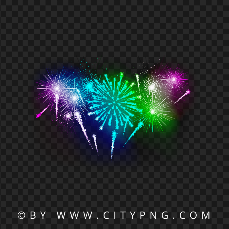 Sparkle Multi Colored Fireworks Transparent PNG