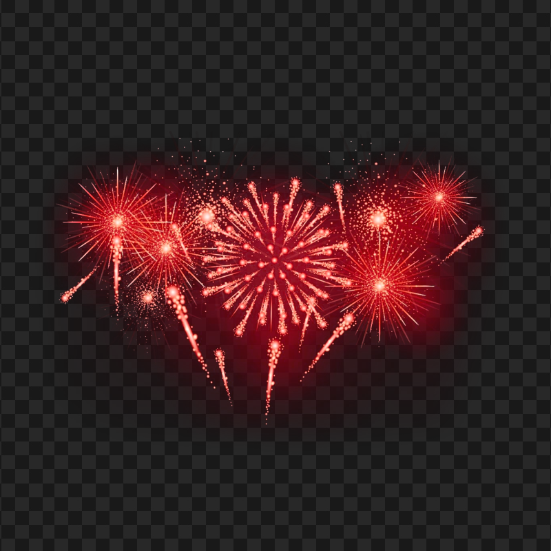 Sparkle Red Fireworks Transparent Background