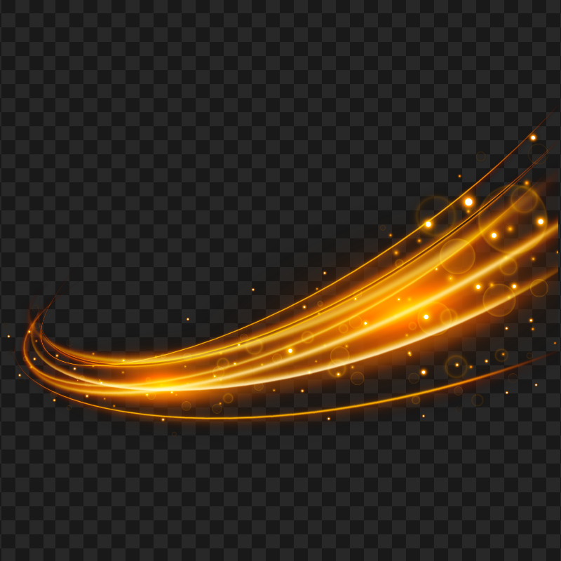 Sparkling Golden Abstract Lines Effect HD PNG