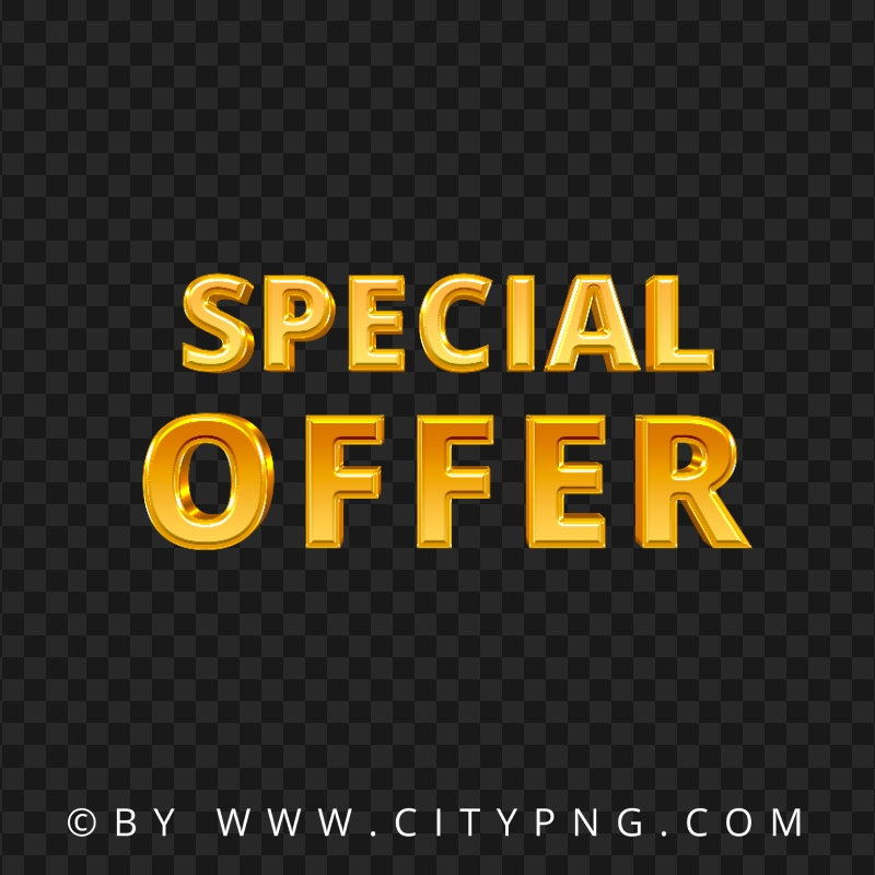 Special Offer Gold Sign Words Text Logo PNG