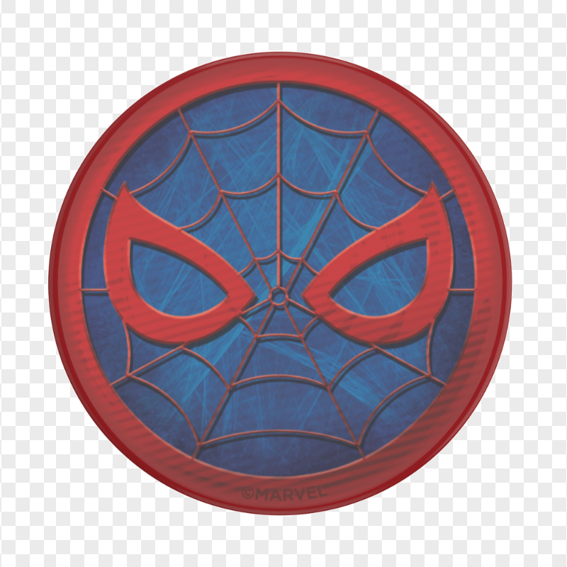 Spiderman Icon Blue & Red Circle Face PNG