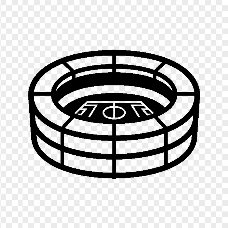 Sports Football Stadium Black Icon Transparent PNG