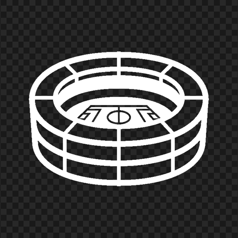 Sports Football Stadium White Icon Transparent Background