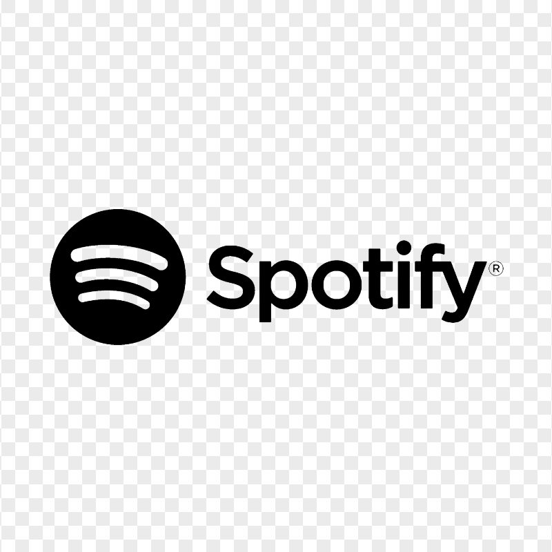 Spotify Black Text Logo Transparent Background