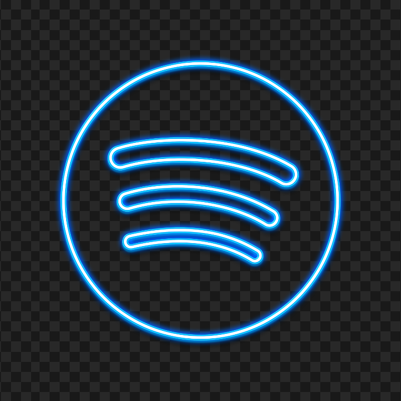 Spotify Blue Neon Logo Sign HD PNG