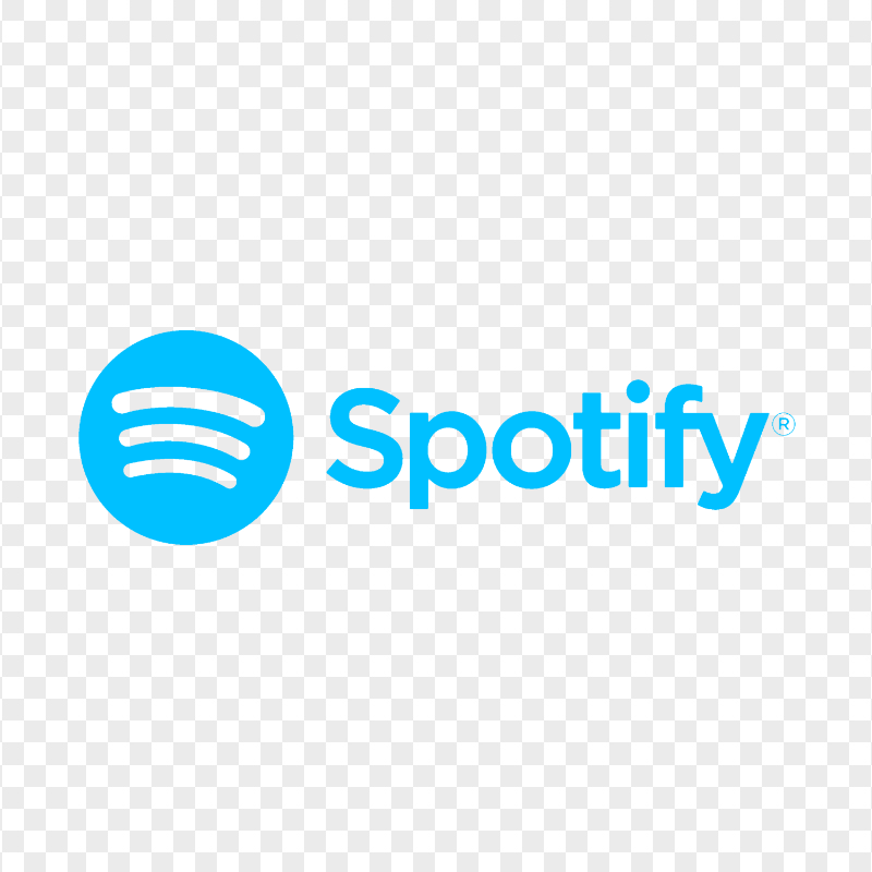 Spotify Blue Text Logo Transparent Background