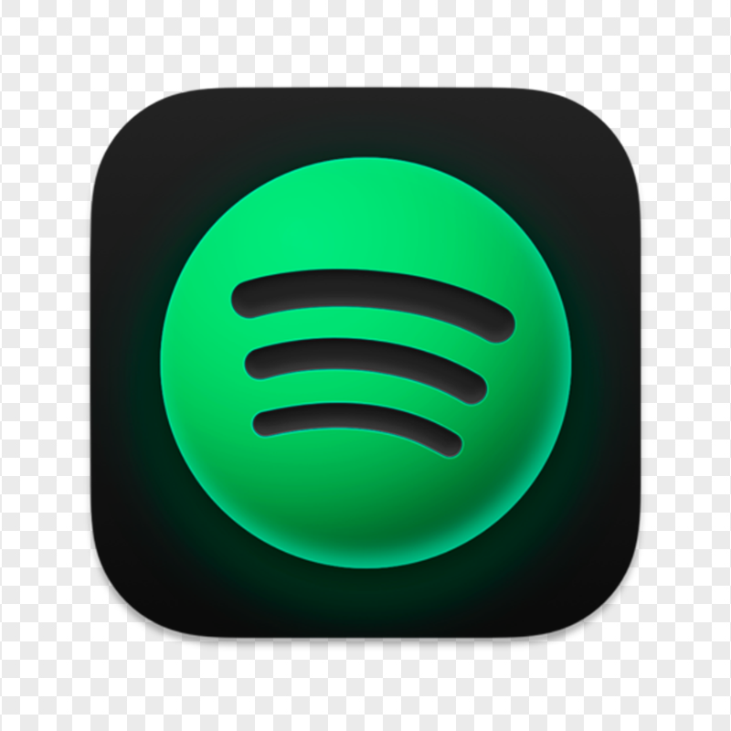 Spotify Square App Icon Black & Green PNG