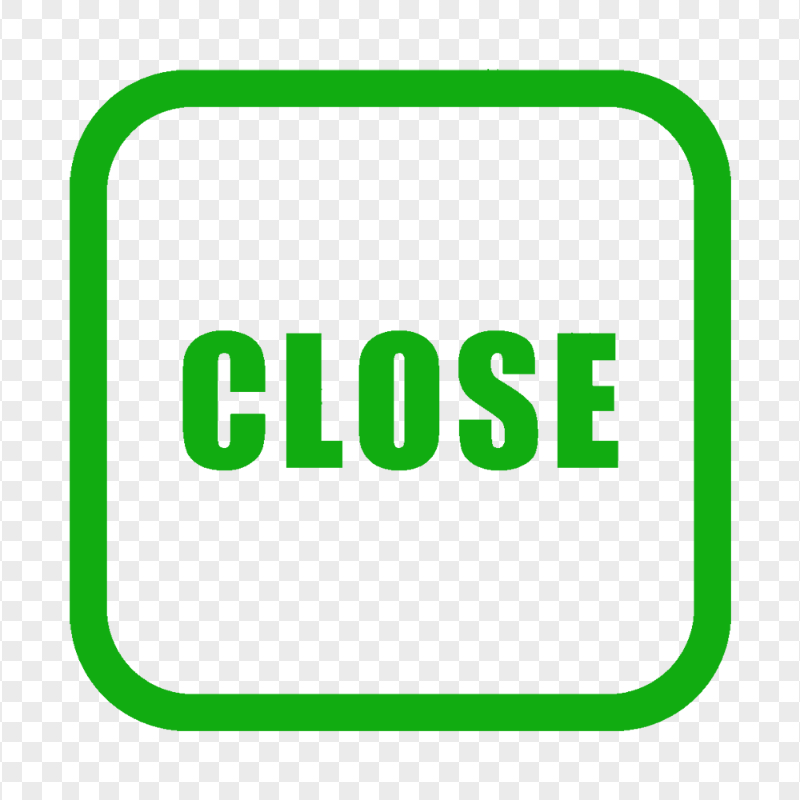 Square Close Green Button Icon PNG