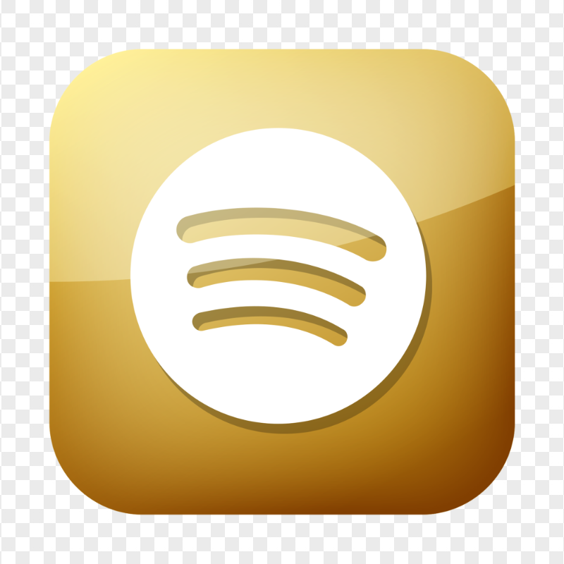 Square Golden Spotify App Icon PNG