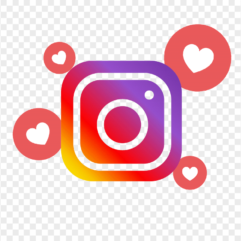 Square Instagram Logo With Like Heart Icons