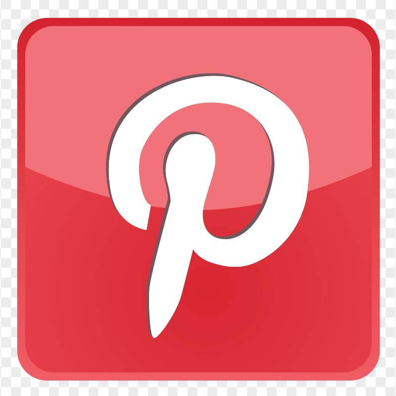 Square Red Flat Pinterest App Icon