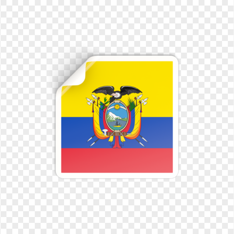 Square Sticker Ecuador Flag Icon PNG