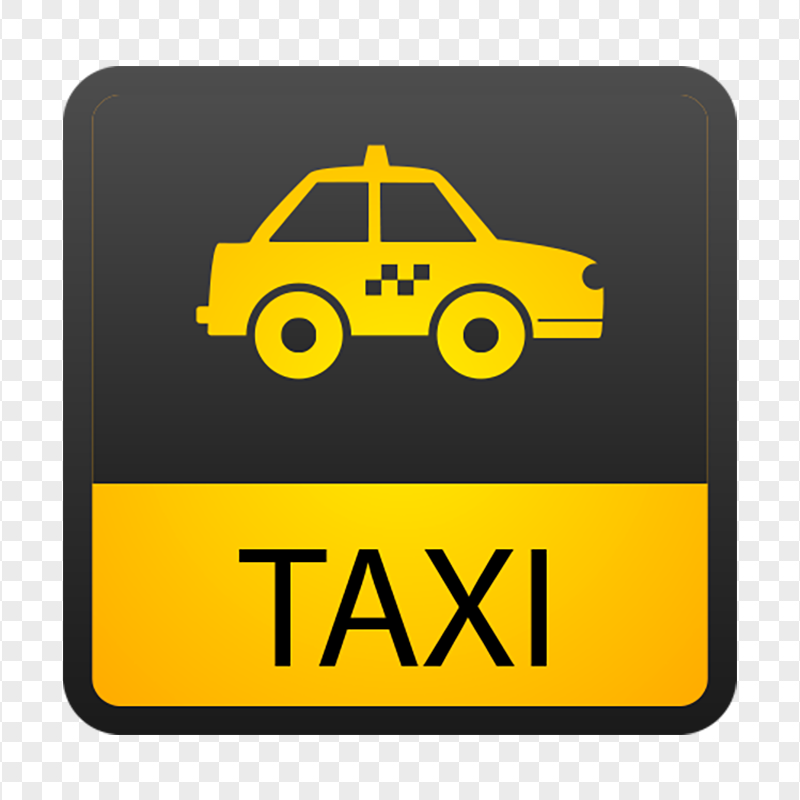 Square Taxi Zone Sign Logo Icon PNG