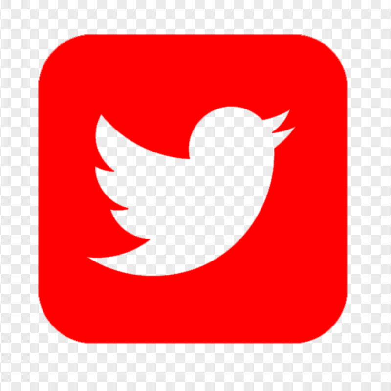 Square Twitter Red App Icon PNG