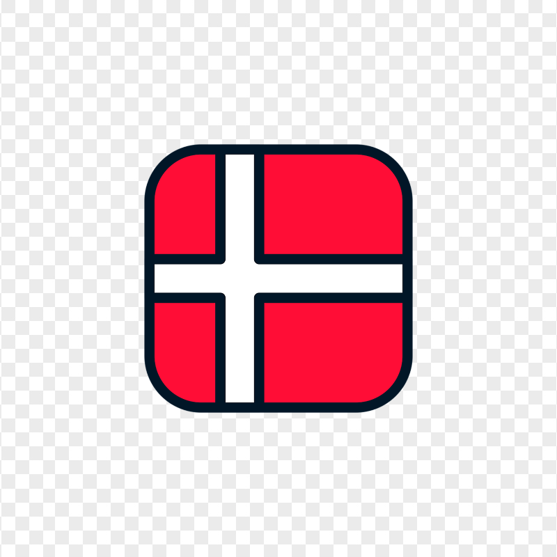 Square Vector Denmark Flag Icon