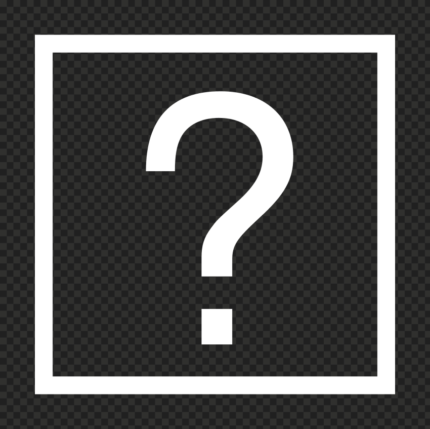 Square White Question Mark Icon HD PNG
